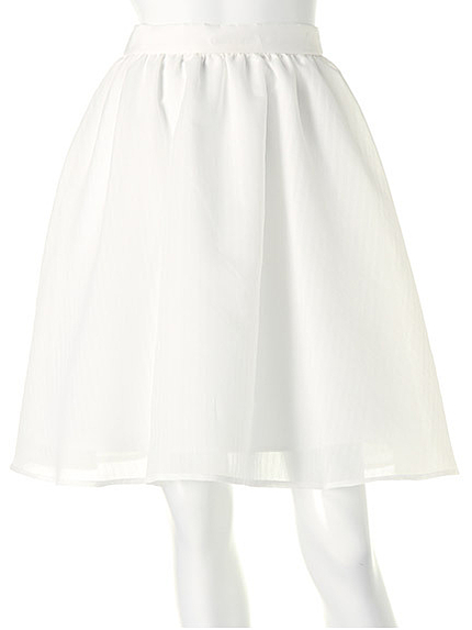 エアリーストライプギャザーフレアミニスカート