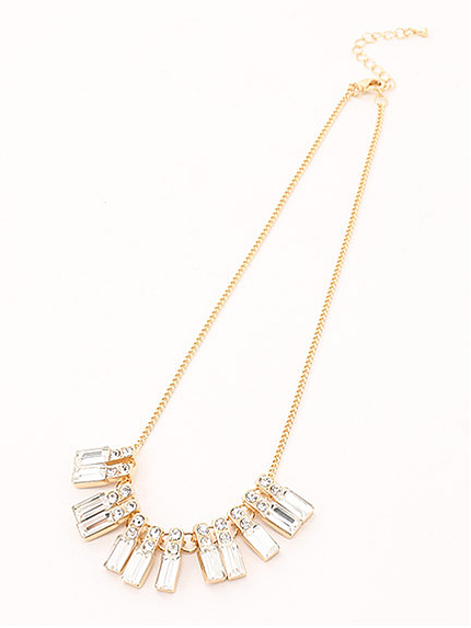 スクエアビジューネックレス