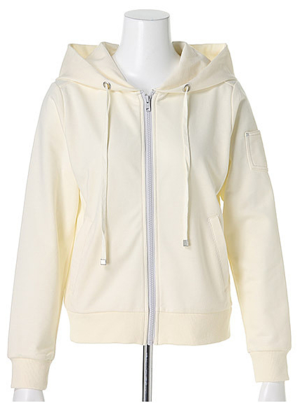 ポケット袖ジップアップパーカー