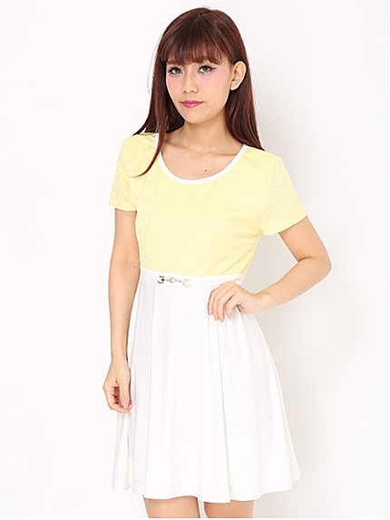 レーシー切替ビットチュニック