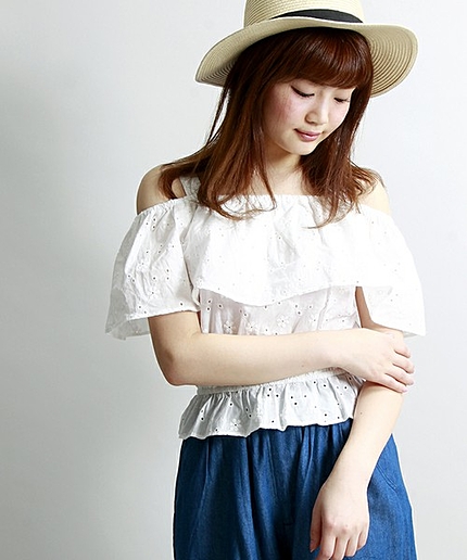 WEGO/フリルオフショルブラウス