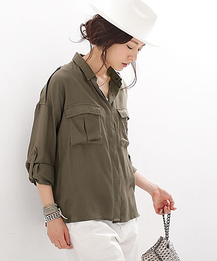 レーヨンミリタリーシャツ