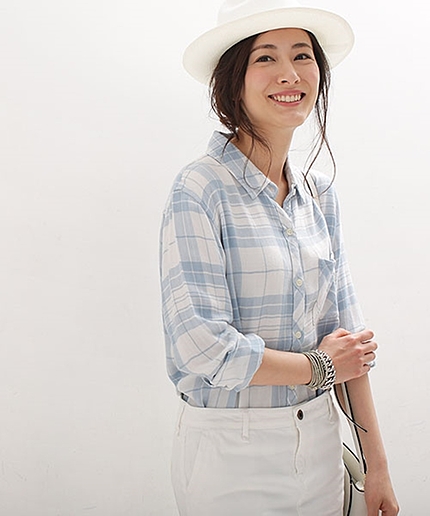 vintage加工チェックシャツ