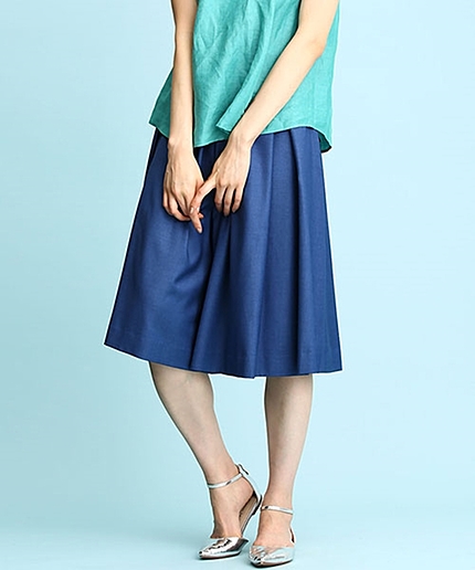 デニム風ミディ丈PT