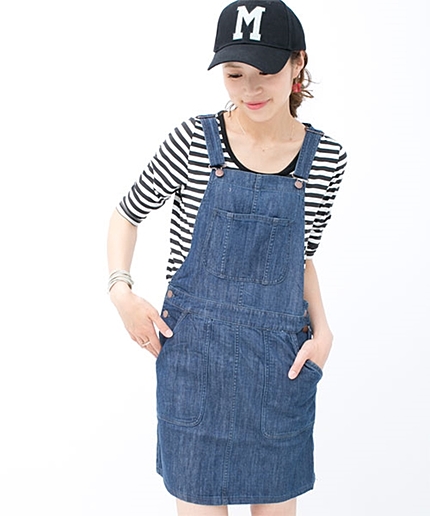 デニムサロペットスカート