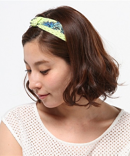 WEGO/リーフ柄ターバン