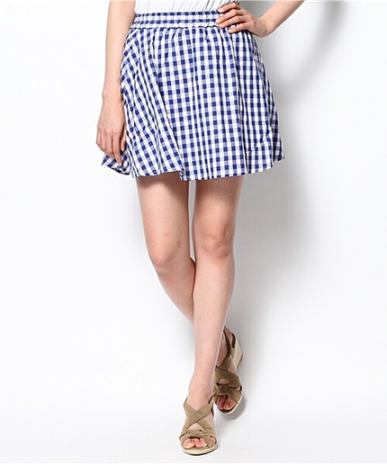 WEGO/ギンガムチェックフレアスカート