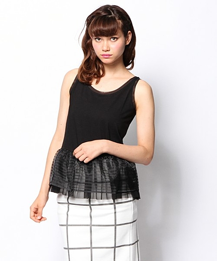 ボーダーペプラムタンク