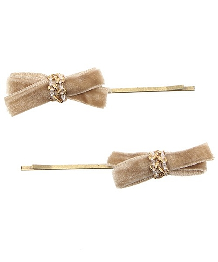 WEGO/ベロアリボンヘアピンセット