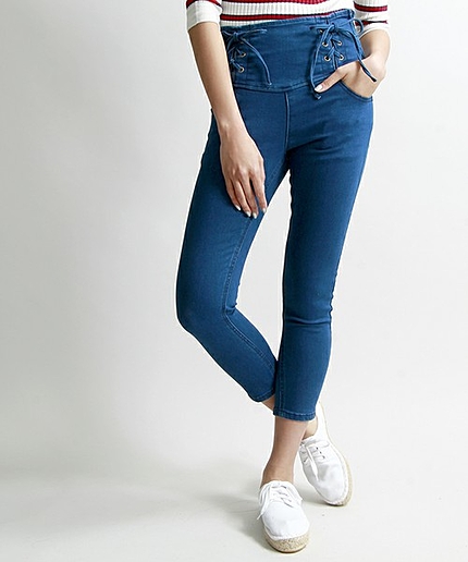 WEGO/レースアップアンクルスキニーパンツ