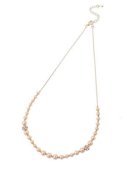 スリムチェーンパールネックレス