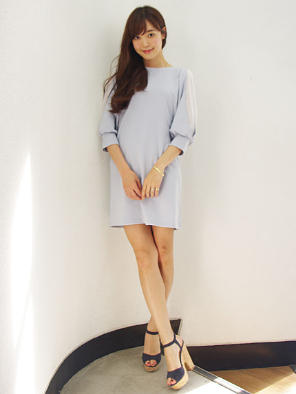 【green】カットコクーンワンピース