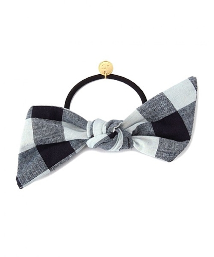 JC チェック リボン ポニー / ヘアゴム