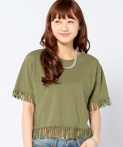 フリンジTシャツ/AEBC フリンジ T