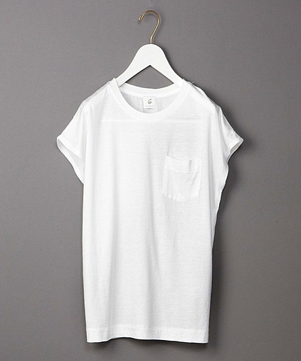 ＜6(ROKU)＞POCKET NO SLEEVE TEE/ｶｯﾄｿｰ