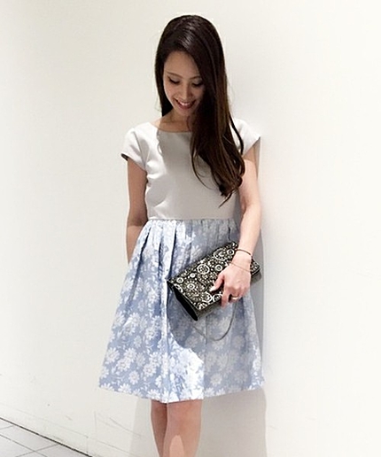 JPCL GRG/フラワー ジャカード キリカエ SS / ワンピース / 結婚式 / オケージョン / フォーマル