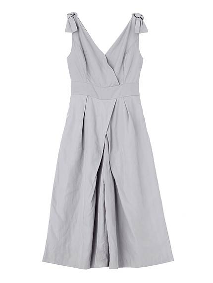 ショルダーリボンガウチョドレス