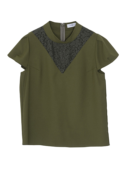 ハイネックレースコンピプルオーバー