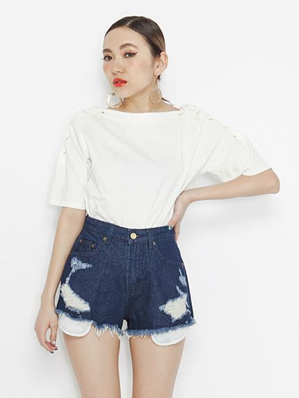 レースアップショルダーTOPS