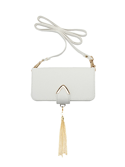 <<5/5s対応>>【FEMININE】チェーンタッセル付iphone5sケース