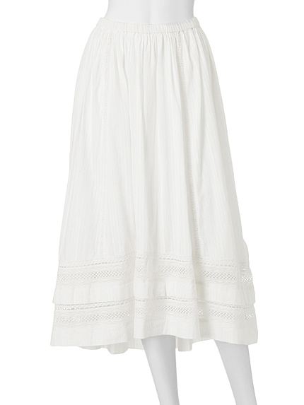 【DUO】 コットン×レースロングスカート