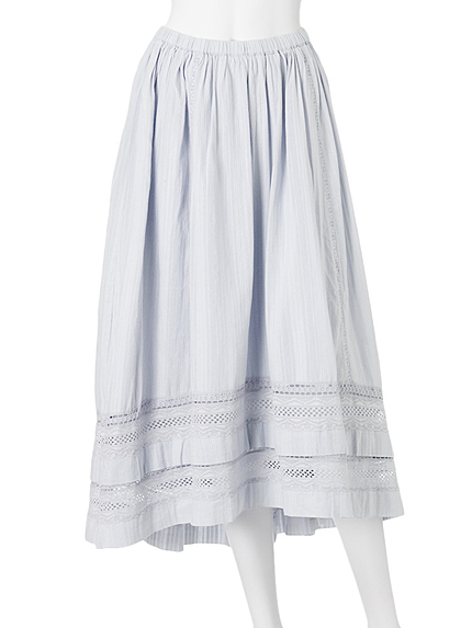 【DUO】 コットン×レースロングスカート