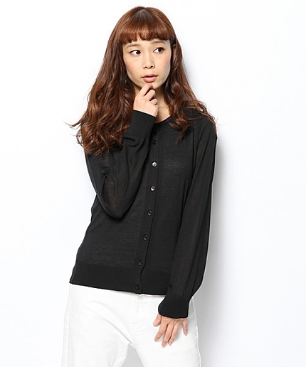 天竺クルーカーディガン