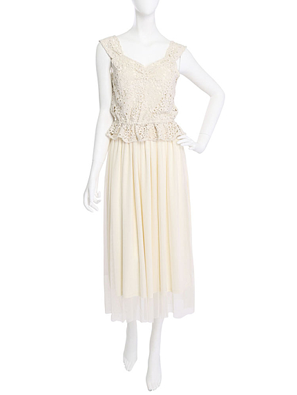 【W】レースビスチェマキシワンピース