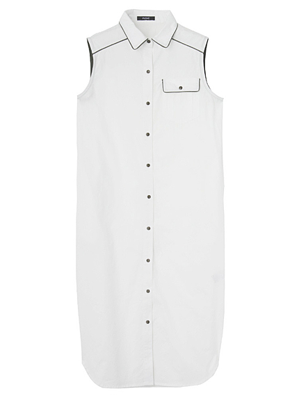 パイピングシャツワンピース