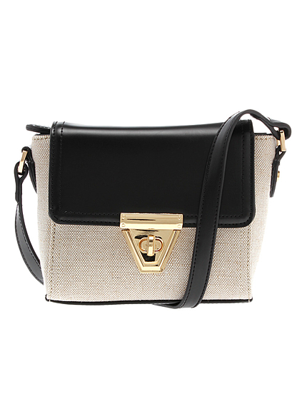 【GDS】 配色スクエアショルダーバッグ（ブラック）