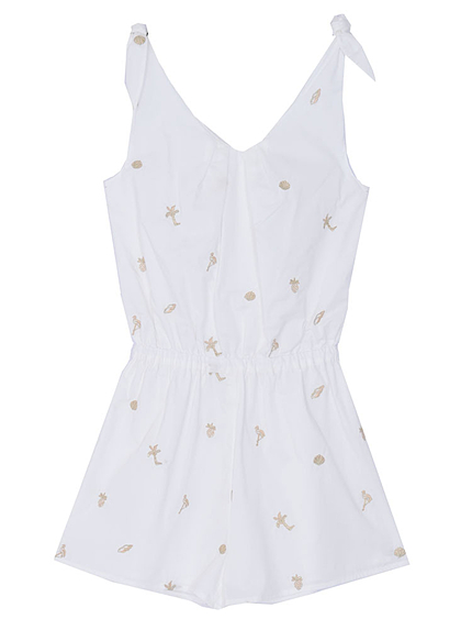 【DUO】 ゴールドシェル刺繍コンビネゾン