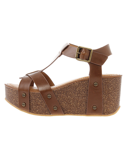 コルクウェッジサンダル