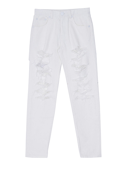 ロングクラッシュストレートデニム