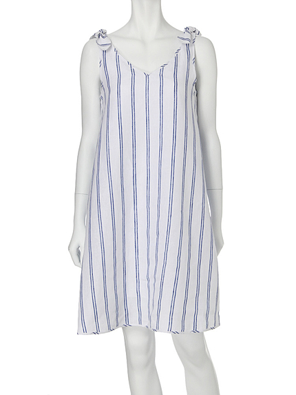 【BIJ】 リネンストライプワンピース