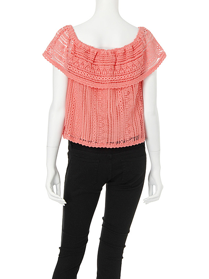 【DUO】 クロシェボーダーレースブラウス