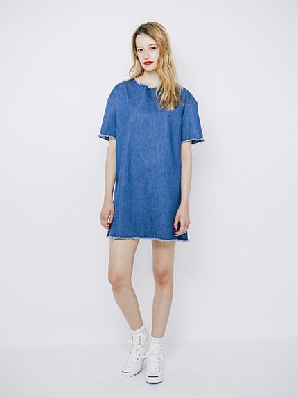 カットオフデニムワンピース