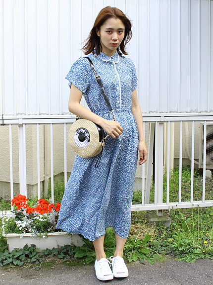 VINTAGEフラワー柄ワンピ