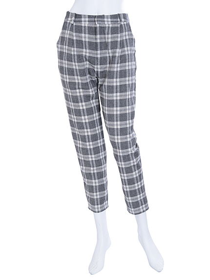 【BIJ】 チェックテーパードパンツ