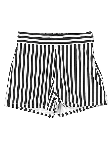 ウエスト切替ストライプショートパンツ