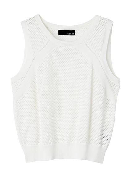 メッシュニットトップス