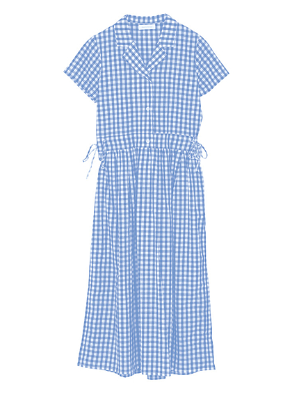 ギンガムレースアップワンピース