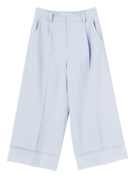 オーガンジー切替ワイドパンツ