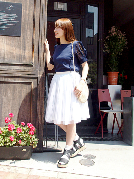 ストライプレイヤ－ドチュ－ルスカート