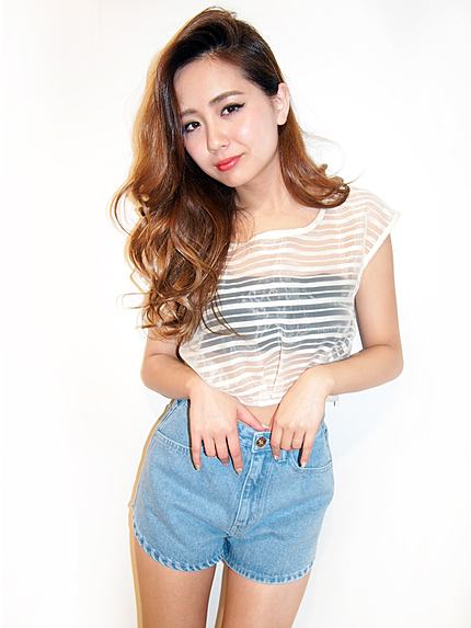 シースルーラインボーダートップス