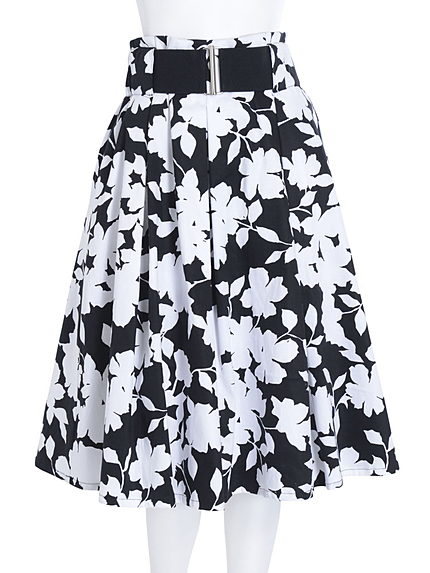 モノトーンフラワースカート【2015秋新作】