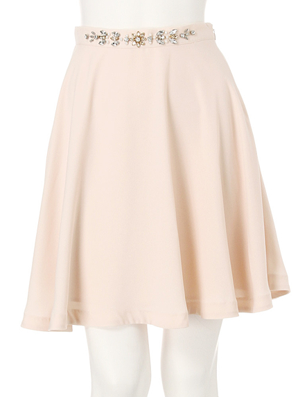 【W】ビジューフレアスカート