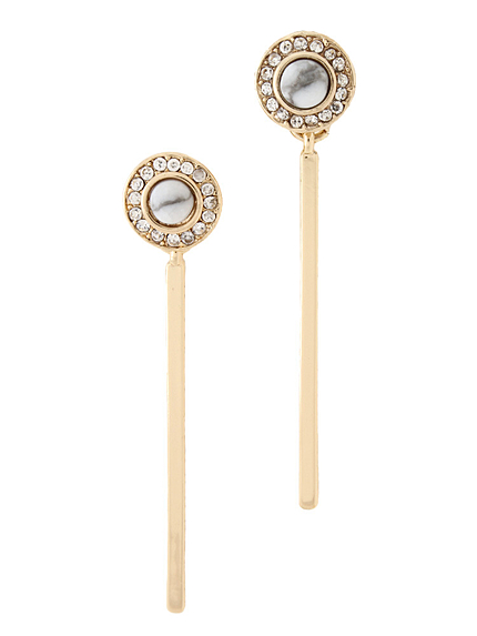 Danielle Nicole×CAPWELL ストーン×スティックゴールドピアス