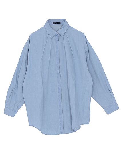 タックドルマンデニムシャツ