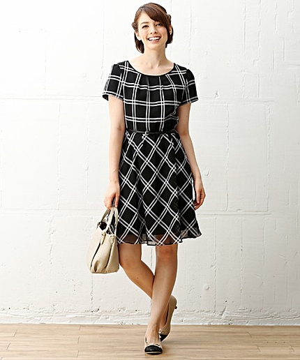 ペンシルレディチェックワンピース