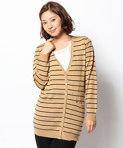 Ａｃ／Ｗベーシックボーダーロングカーディガン